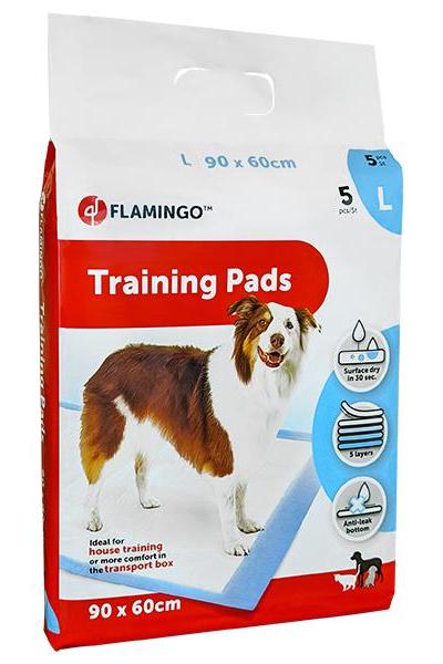Flamingo Training Pads Puppy пеленки гигиенические для щенков L 90x60 см 5 шт (1031320)